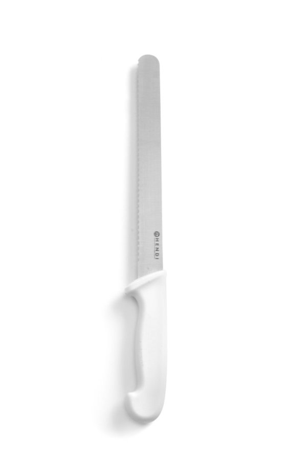 HACCP Messer weiß - für Käse & Brot - Brotmesser 385/250 mm