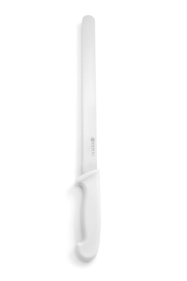 HACCP Messer weiß - für Käse & Brot - Brotmesser 430/300 mm